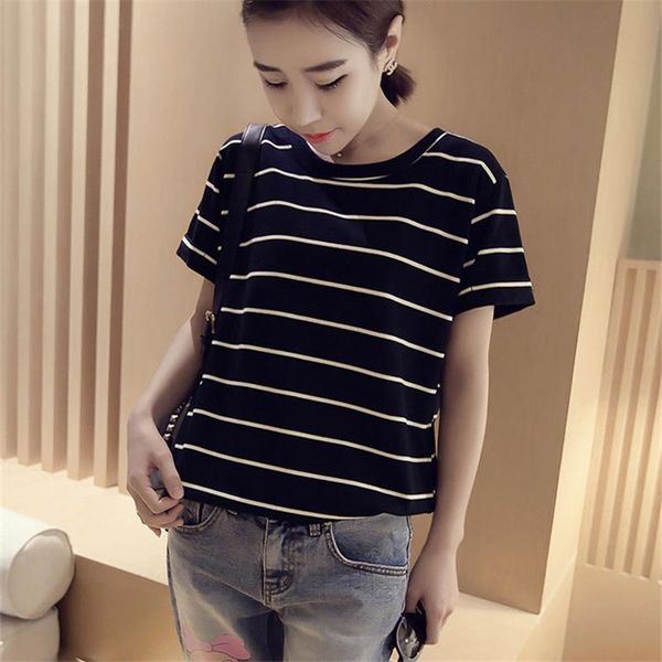 women's t-shirt striped women 2021 summer fashion milk silk fabric round neck short sleeve loose tide h00521, White
women's t-shirt striped women 2021 summer fashion milk silk fabric round neck short sleeve loose tide h00521, White