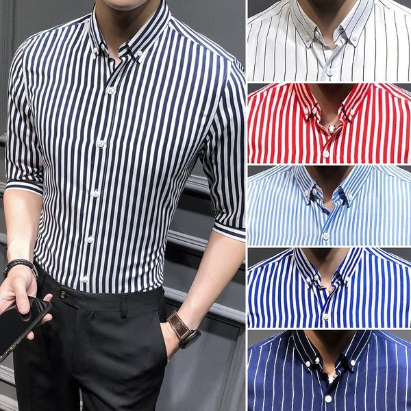 three handsome quarter guy shirt 2021 button-down collar striped men slim marry dress formal classic white shirts cs73 men's, White;black
three handsome quarter guy shirt 2021 button-down collar striped men slim marry dress formal classic white shirts cs73 men's, White;black