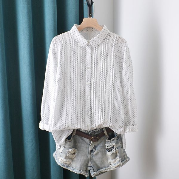 women's blouses & shirts lamtrip boutique cotton yarn little flowers print pleated lace stitch long sleeve shirt blouse 2021 sping, White
women's blouses & shirts lamtrip boutique cotton yarn little flowers print pleated lace stitch long sleeve shirt blouse 2021 sping, White