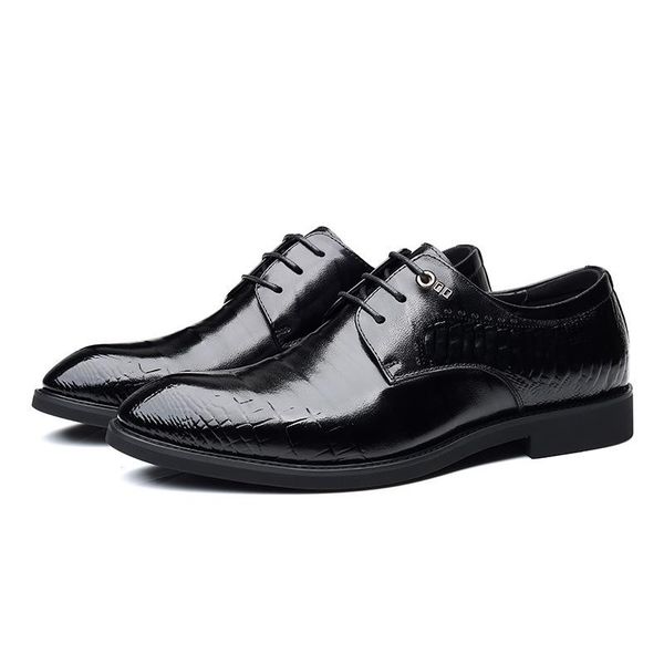 dress shoes trendy men's high-end embossed authentic leather british style lace-up business men wedding, Black
dress shoes trendy men's high-end embossed authentic leather british style lace-up business men wedding, Black