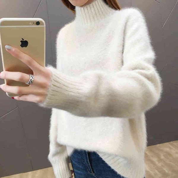 women's sweaters faux mink cashmere turtleneck women autumn winter sweter pull femme hiver loose pullover streetwear jumper sweater 8ob, White;black
women's sweaters faux mink cashmere turtleneck women autumn winter sweter pull femme hiver loose pullover streetwear jumper sweater 8ob, White;black