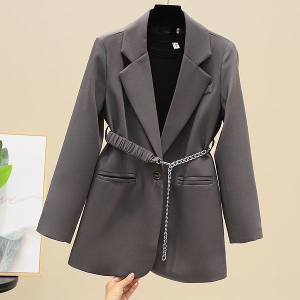 suit casual gray temperature woman's jacket spring and korean style release 2021 fashion buckle blazer y1082 p21w, White;black
suit casual gray temperature woman's jacket spring and korean style release 2021 fashion buckle blazer y1082 p21w, White;black