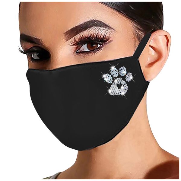 With Rhinestone Mask For Women Dog Foot Pattern Washable Mask Fashion Crystal Face Mask Protective Fabric Face Covering
With Rhinestone Mask For Women Dog Foot Pattern Washable Mask Fashion Crystal Face Mask Protective Fabric Face Covering