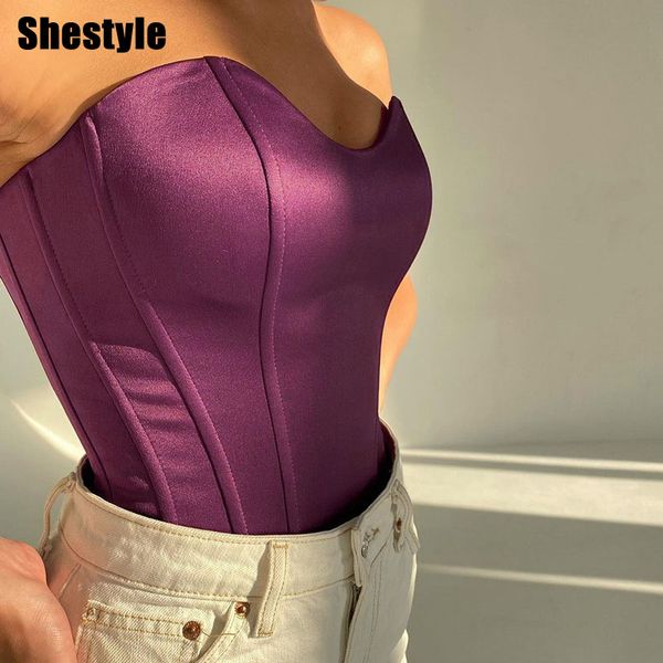 shestyle strapless elastic crops women 2021 summer slash neck bustier off shoulder solid backless camis 4 color stylishby, Black;white
shestyle strapless elastic crops women 2021 summer slash neck bustier off shoulder solid backless camis 4 color stylishby, Black;white