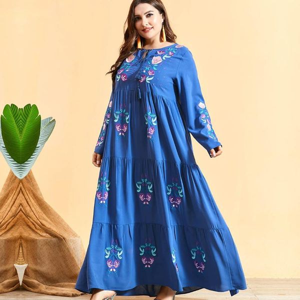 ethnic clothing muslim blue plus-size dress with floral embroidery and multiple pleats bohemian long sleeves european, Red
ethnic clothing muslim blue plus-size dress with floral embroidery and multiple pleats bohemian long sleeves european, Red