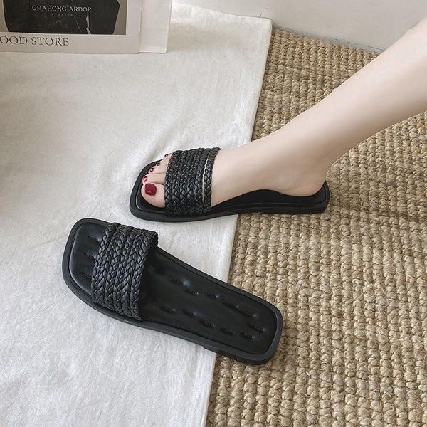 slippers fashion temperament braided open toe flat 2021 summer comfortable jelly shoes, Black
slippers fashion temperament braided open toe flat 2021 summer comfortable jelly shoes, Black