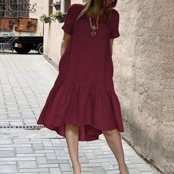 2021women dress holiday summer zanzea short sleeve sundress solid casual kaftan ruffles loose vestidos pockets o-neck robe femme 5xl, Black;gray
2021women dress holiday summer zanzea short sleeve sundress solid casual kaftan ruffles loose vestidos pockets o-neck robe femme 5xl, Black;gray