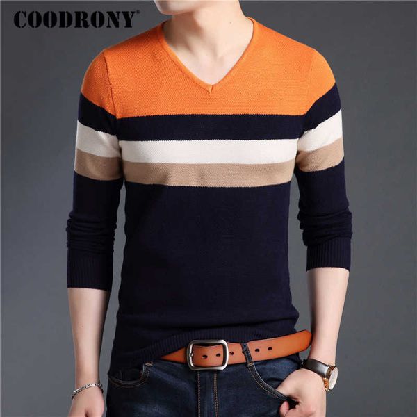 coodrony sweater men autumn winter cotton wool pullover men streetwear fashion striped knitwear slim fit v-neck pull homme 91029 210929, White;black
coodrony sweater men autumn winter cotton wool pullover men streetwear fashion striped knitwear slim fit v-neck pull homme 91029 210929, White;black