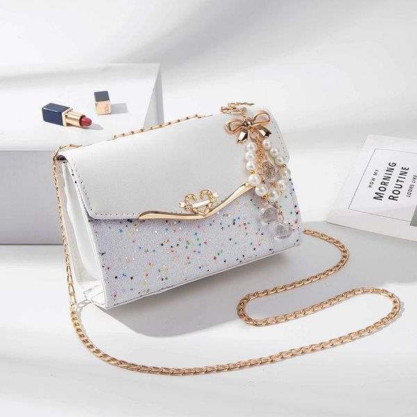 evening bags white metal chain bag heart-shaped buckle bow pearl decoration contrast leather luxury design shoulder crossbody women
evening bags white metal chain bag heart-shaped buckle bow pearl decoration contrast leather luxury design shoulder crossbody women