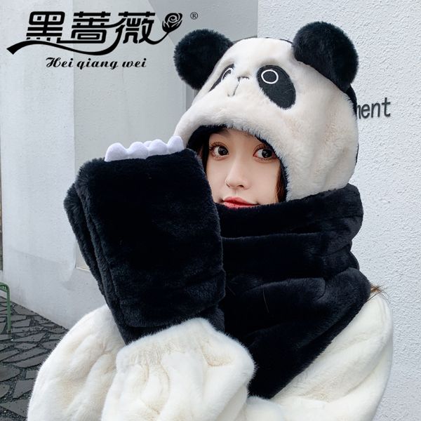 visors new winter rabbit fur panda three-piece gloves scarf one-piece womens thickened warm plush hat cute, Blue;gray
visors new winter rabbit fur panda three-piece gloves scarf one-piece womens thickened warm plush hat cute, Blue;gray