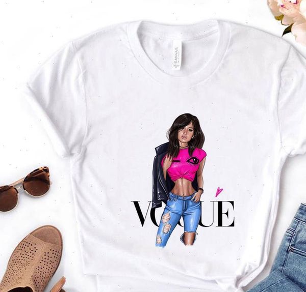 vogue womens girl print women tshirt cotton casual funny t shirt gift for lady yong tee pm 171, White 
vogue womens girl print women tshirt cotton casual funny t shirt gift for lady yong tee pm 171, White