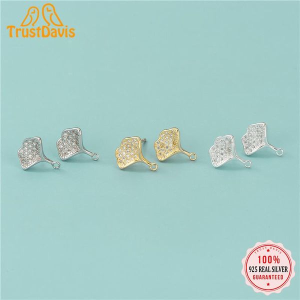 stud trustdavis real 925 sterling silver pretty ginkgo biloba cz earring handmade diy accessories fine jewelry wholesale hy325, Golden;silver
stud trustdavis real 925 sterling silver pretty ginkgo biloba cz earring handmade diy accessories fine jewelry wholesale hy325, Golden;silver