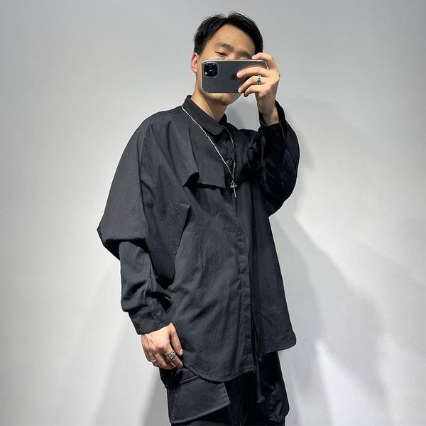 men's casual shirts fake two 2021 autumn youth dark department large loose designer harajuku fashion shirt, White;black
men's casual shirts fake two 2021 autumn youth dark department large loose designer harajuku fashion shirt, White;black