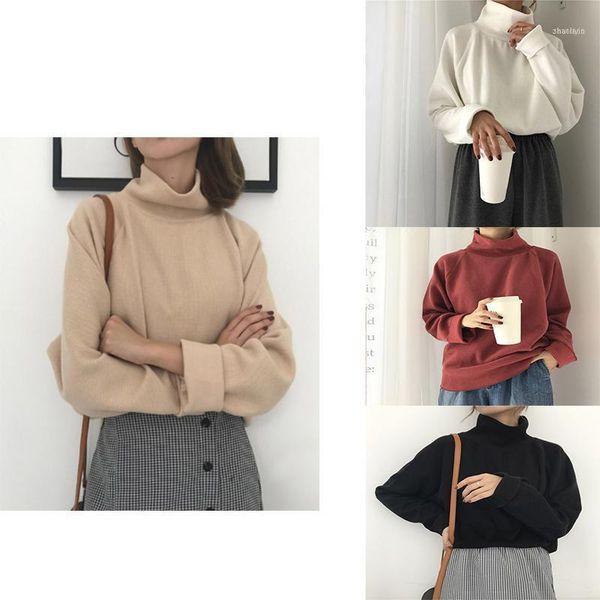 ladies fashion high neck sweater autumn and winter knitted casual loose long sleeve1, White;black
ladies fashion high neck sweater autumn and winter knitted casual loose long sleeve1, White;black