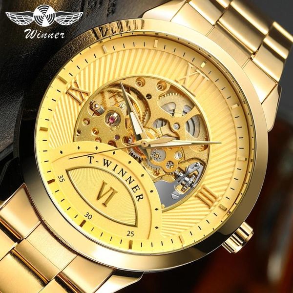 wristwatches luxury winner mens automatic mechanical watch golden skeleton business stainless steel luminous male watches relogio masculino, Slivery;brown
wristwatches luxury winner mens automatic mechanical watch golden skeleton business stainless steel luminous male watches relogio masculino, Slivery;brown
