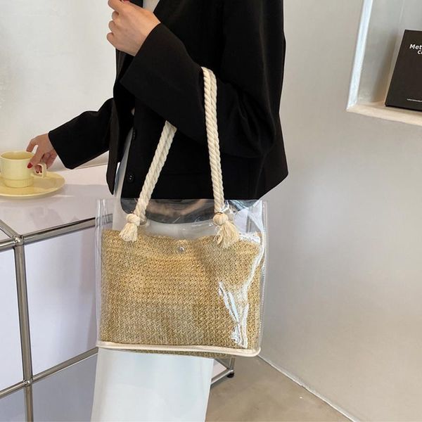 evening bags women's fashion transparent tote bag straw designer luxury handbag lady shopping beach pack satchels jelly purse 2021
evening bags women's fashion transparent tote bag straw designer luxury handbag lady shopping beach pack satchels jelly purse 2021