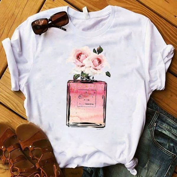 and women lady elegant style men t shirt floral printed ladies short sleeve tee female clothes, White;black 
and women lady elegant style men t shirt floral printed ladies short sleeve tee female clothes, White;black