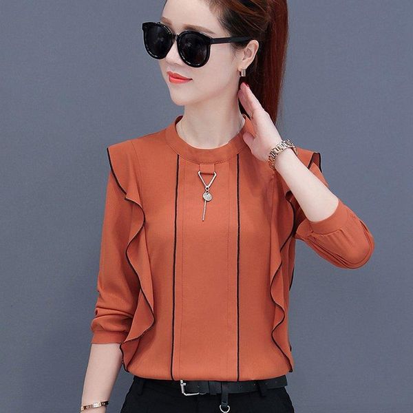 women's blouses & shirts autumn women ruffled long sleeve chiffon blouse fashion ladies pink yellow khaki blue, White
women's blouses & shirts autumn women ruffled long sleeve chiffon blouse fashion ladies pink yellow khaki blue, White