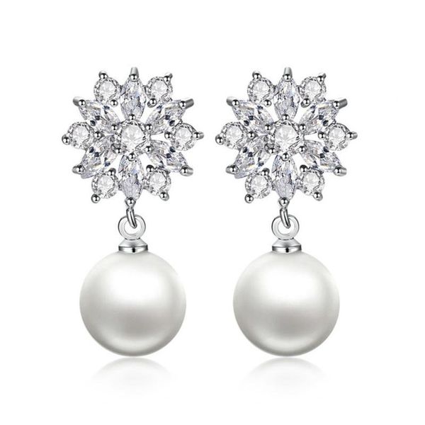 delicate earrings with clear snowflake design simulated pearl cubic zirconia fashionable wedding drop for women dangle & chandelier, Silver
delicate earrings with clear snowflake design simulated pearl cubic zirconia fashionable wedding drop for women dangle & chandelier, Silver