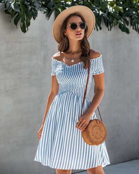 casual dresses summer fashion striped shoulder short sleeve women's dress retro v neck elegant slim office party vestidos, Black;gray
casual dresses summer fashion striped shoulder short sleeve women's dress retro v neck elegant slim office party vestidos, Black;gray