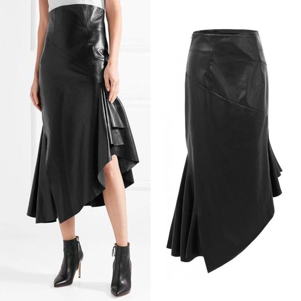 elegant women ruffles hem skirts autumn pu leather zanzea office ladies bodycon skirt casual irregular party jupe vestido, Black
elegant women ruffles hem skirts autumn pu leather zanzea office ladies bodycon skirt casual irregular party jupe vestido, Black