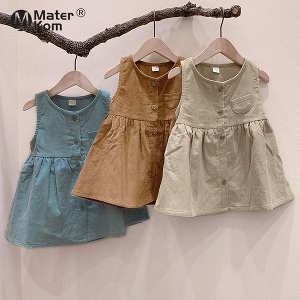 girl's dresses 2021 fall/winter baby clothing sleeveless a-line vest dress solid color single breasted cotton girls long skirt, Red;yellow
girl's dresses 2021 fall/winter baby clothing sleeveless a-line vest dress solid color single breasted cotton girls long skirt, Red;yellow