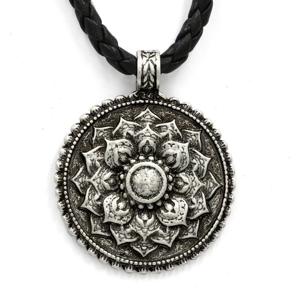 tibet spirit necklace tibet mandala 3d lotus amulet double sided pendant necklace, Silver
tibet spirit necklace tibet mandala 3d lotus amulet double sided pendant necklace, Silver