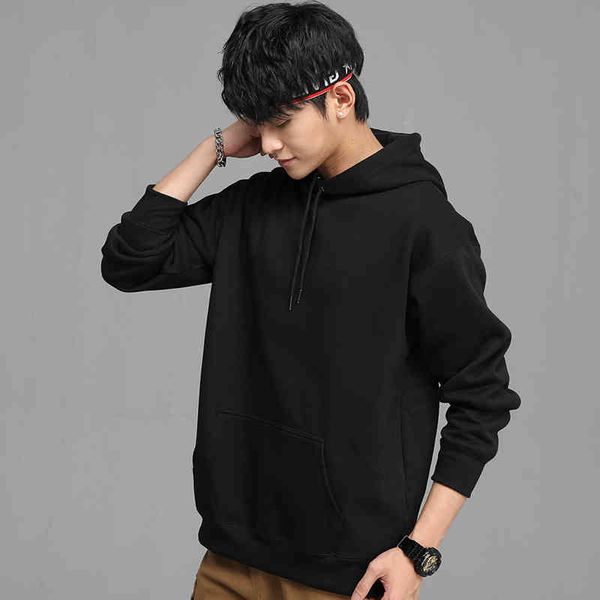 men's korean casual hooded sweater 2021 autumn and winter plush men's fashion brand sweater blank pullover, Black
men's korean casual hooded sweater 2021 autumn and winter plush men's fashion brand sweater blank pullover, Black