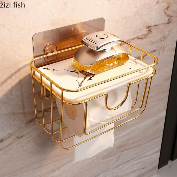 toilet paper holders roll holder wrought iron marble ceramics storage rack wall-mounted tissue box napkin