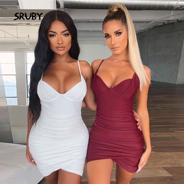 spaghetti strap v beck bodycon dresses women ruched skinny backless white mini club party dress sheath vestidos female, Black;white
spaghetti strap v beck bodycon dresses women ruched skinny backless white mini club party dress sheath vestidos female, Black;white