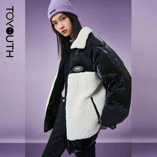 toyouth women down jacket winter thick polo collar warm outwear 90% white duck down lamb wool stitching casual chic coats 211221, Black
toyouth women down jacket winter thick polo collar warm outwear 90% white duck down lamb wool stitching casual chic coats 211221, Black
