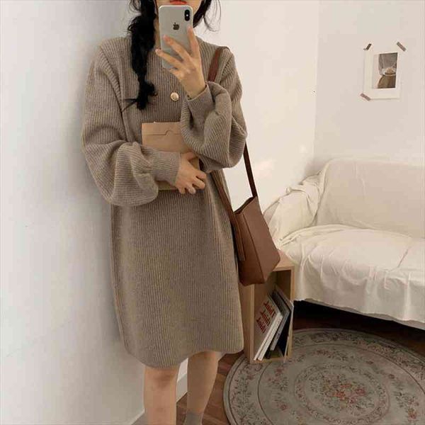 autumn winter women casual o-neck lantern sleeve knitting dress office lady solid color high waist long sleeve dress, Black;gray
autumn winter women casual o-neck lantern sleeve knitting dress office lady solid color high waist long sleeve dress, Black;gray