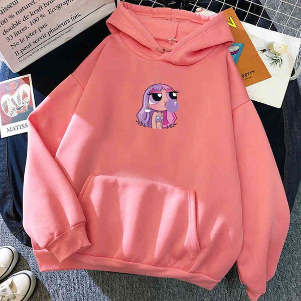 anime powerpuff girls libra casual trend women's hoodie hooded autumn and winter wild couple streetwear pullover, Black;white 
anime powerpuff girls libra casual trend women's hoodie hooded autumn and winter wild couple streetwear pullover, Black;white
