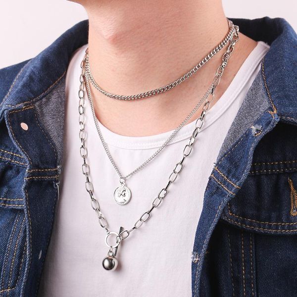 pendant necklaces multilayer beads round hip-hop necklace fashion cool charm chain for men women gifts streets rock punk jewelry, Silver
pendant necklaces multilayer beads round hip-hop necklace fashion cool charm chain for men women gifts streets rock punk jewelry, Silver