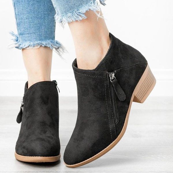 boots women's girls solid sewing thick zipper ankle short female suede fleece warm shoes british style fashion, Black
boots women's girls solid sewing thick zipper ankle short female suede fleece warm shoes british style fashion, Black