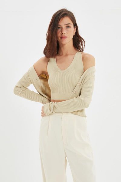 women's knits & tees trendyol buttoned blouse cardigan knitwear suit twoaw22hi0085, White
women's knits & tees trendyol buttoned blouse cardigan knitwear suit twoaw22hi0085, White
