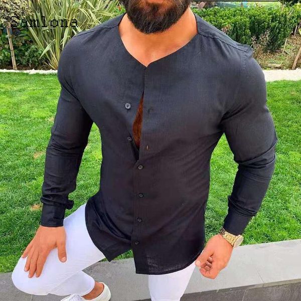 men's casual shirts fashion shirt long sleeve blouses men clothing summer pullovers plus size 3xl man collarless single breasted, White;black
men's casual shirts fashion shirt long sleeve blouses men clothing summer pullovers plus size 3xl man collarless single breasted, White;black