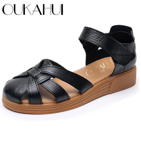 summer genuine leather gladiator sandals women cover toe hollow out breathable soft flat roman casual woman dress shoes, Black
summer genuine leather gladiator sandals women cover toe hollow out breathable soft flat roman casual woman dress shoes, Black