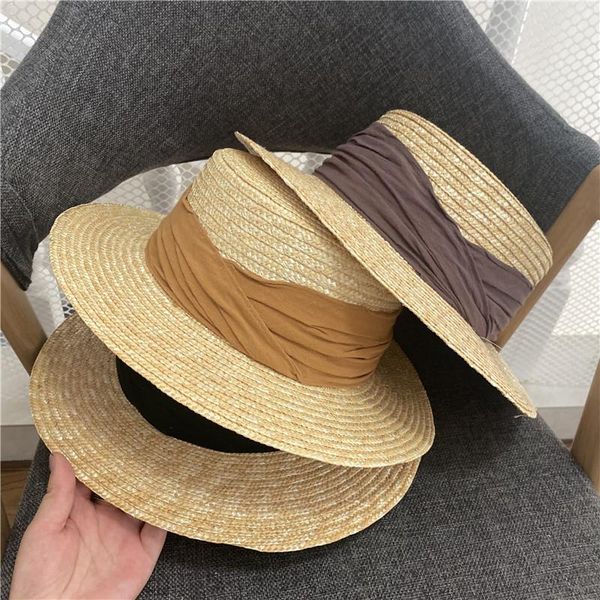 wide brim hats 2021 ins fashion summer straw hat women sunscreen short eaves english flat small seaside sun beach, Blue;gray
wide brim hats 2021 ins fashion summer straw hat women sunscreen short eaves english flat small seaside sun beach, Blue;gray