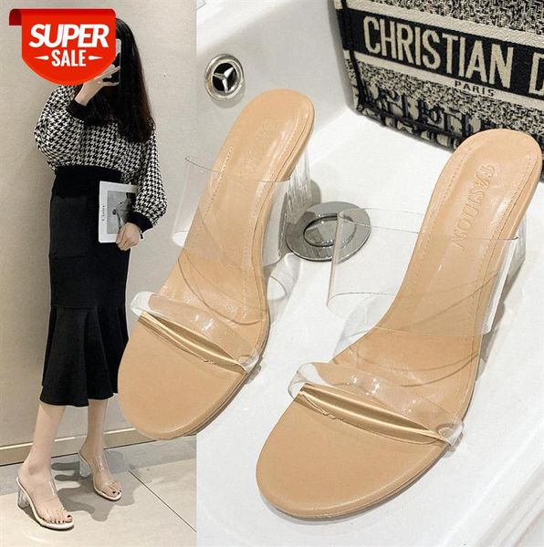 women's sandals and slippers, thick-heeled pvc word belt, fashionable slippers ladies #nm1t, Black
women's sandals and slippers, thick-heeled pvc word belt, fashionable slippers ladies #nm1t, Black