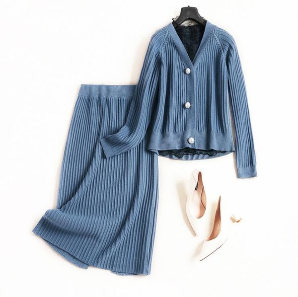 women's two piece pants european and american 2021 winter clothing long-sleeved knit cardigans + skirt blue suit, White
women's two piece pants european and american 2021 winter clothing long-sleeved knit cardigans + skirt blue suit, White