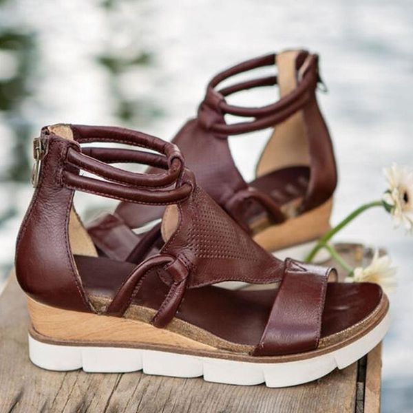 sandals summer women open toe wedge shoes round-toe ankle strap casual roman style solid color female sandal plus size mujer, Black
sandals summer women open toe wedge shoes round-toe ankle strap casual roman style solid color female sandal plus size mujer, Black