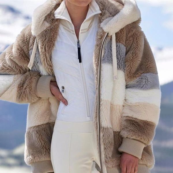 women's jackets 5xl 2021 winter coat oversized fashion casual stitching plaid clothes hooded zipper ladies lamb hair korean, Black;brown
women's jackets 5xl 2021 winter coat oversized fashion casual stitching plaid clothes hooded zipper ladies lamb hair korean, Black;brown