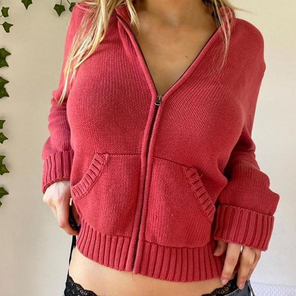 women's knits & tees fashion trendy winter coat zipper closure sweater cardigan long sleeve solid color hooded short type knitted outer, White
women's knits & tees fashion trendy winter coat zipper closure sweater cardigan long sleeve solid color hooded short type knitted outer, White