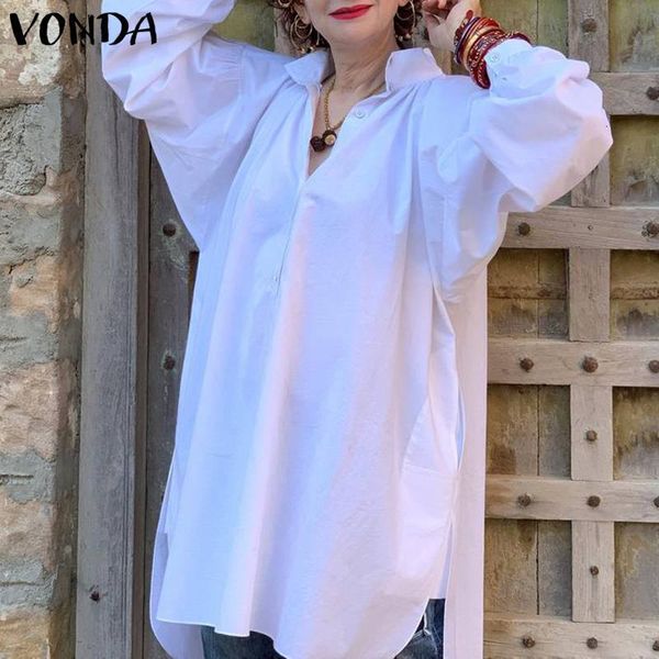 blouses women's casual long sleeve tunic elegant blusas vonda 2021 lapel neck shirts female solid, White
blouses women's casual long sleeve tunic elegant blusas vonda 2021 lapel neck shirts female solid, White