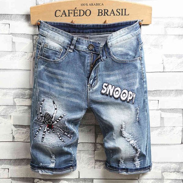 fashionable shorts men's jeans summer hole capris slim stretch embroidery straight pants, White;black
fashionable shorts men's jeans summer hole capris slim stretch embroidery straight pants, White;black