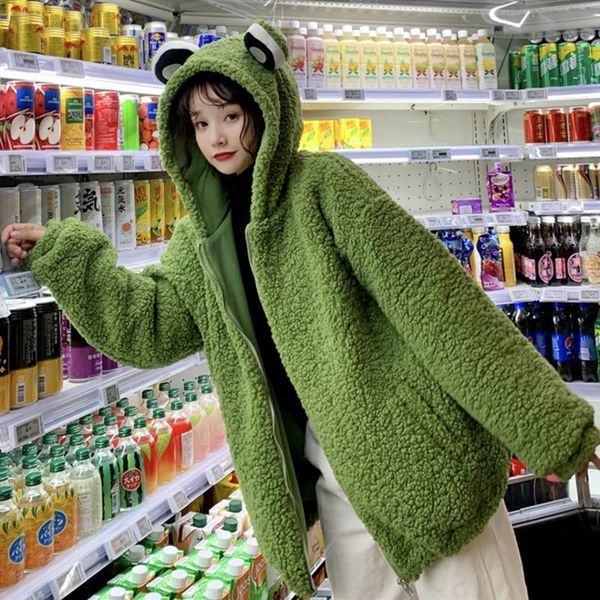 women's hoodies & sweatshirts 2021 autumn winter frog eyes hooded sweatshirt women thicken keep warm kawaii outwear zip-up plush fleec, Black
women's hoodies & sweatshirts 2021 autumn winter frog eyes hooded sweatshirt women thicken keep warm kawaii outwear zip-up plush fleec, Black