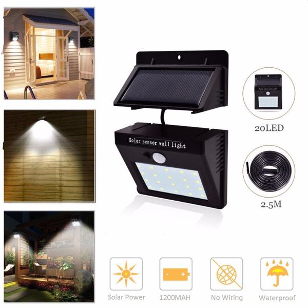 solar lamps lights outdoor 20 leds pir motion sensor activated separable light for garden security waterproof wireless wall lamp
solar lamps lights outdoor 20 leds pir motion sensor activated separable light for garden security waterproof wireless wall lamp