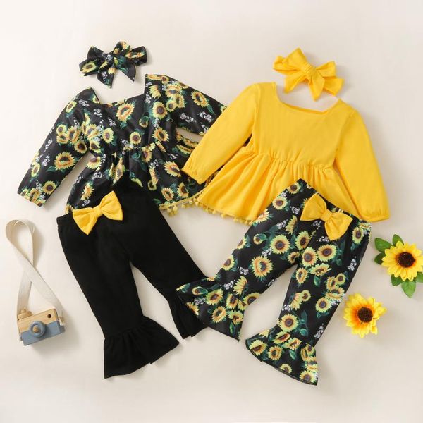 clothing sets baby girls clothes autumn sunflower long sleeves t-shirt + bell-bottom pants headband outfits 3pcs 3-24 months, White
clothing sets baby girls clothes autumn sunflower long sleeves t-shirt + bell-bottom pants headband outfits 3pcs 3-24 months, White