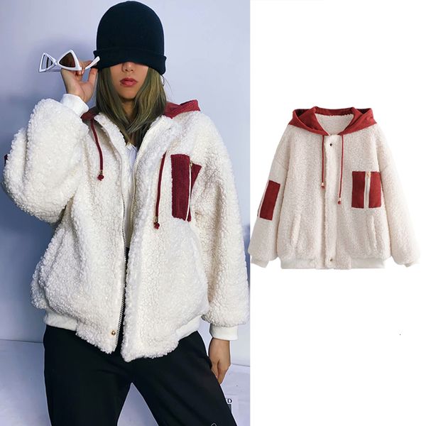 women's down & parkas fashion lamb wool splicing autumn winter coat women cotton jacket fleece shaggy warm cropped overcoat zipper, Black
women's down & parkas fashion lamb wool splicing autumn winter coat women cotton jacket fleece shaggy warm cropped overcoat zipper, Black